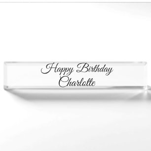 SIMPLE MINIMAL.CUTIE ADD NAME BABY happy birthday Nameplate
