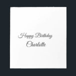 SIMPLE MINIMAL.CUTIE ADD NAME BABY happy birthday  Notepad<br><div class="desc">Design</div>
