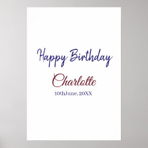 SIMPLE MINIMAL.CUTIE ADD NAME BABY happy birthday Poster