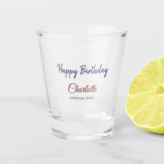 SIMPLE MINIMAL.CUTIE ADD NAME BABY happy birthday  Shot Glass
