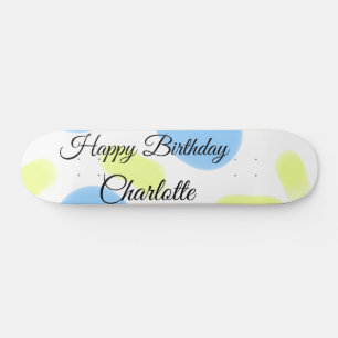 SIMPLE MINIMAL.CUTIE ADD NAME BABY happy birthday Skateboard