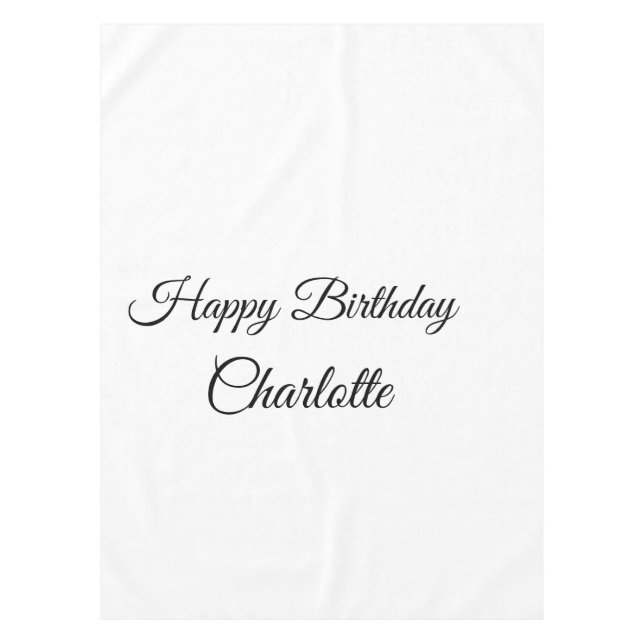 SIMPLE MINIMAL.CUTIE ADD NAME BABY happy birthday  Tablecloth (Front)