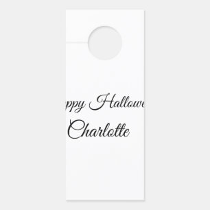 SIMPLE MINIMAL.CUTIE ADD NAME BABY happy Halloween Door Hanger