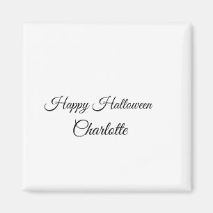 SIMPLE MINIMAL.CUTIE ADD NAME BABY happy Halloween Magnet