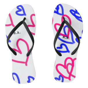 SIMPLE MINIMAL.CUTIE ADD NAME BABY heart add lette Flip Flops