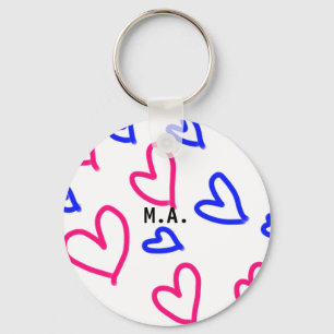 SIMPLE MINIMAL.CUTIE ADD NAME BABY heart add lette Keychain