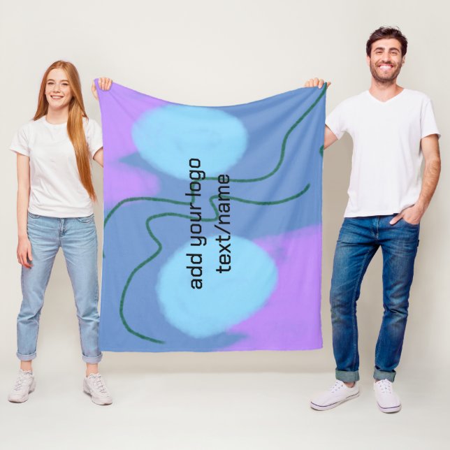 simple minimal design your logo fleece blanket (In Situ)