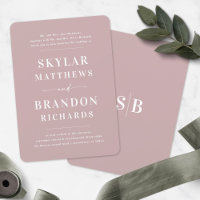 Simple Minimal Dusty Mauve Semi Formal Wedding