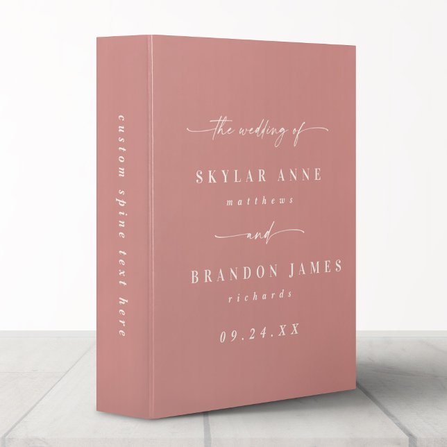 Simple Minimal Dusty Rose Pink Wedding Photo Album Binder (Creator Uploaded)