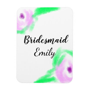 Simple minimal elegant bridesmaid wedding favours magnet