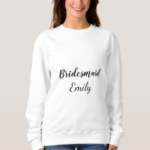 Simple minimal elegant bridesmaid wedding favours sweatshirt