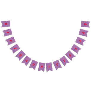 simple minimal elegant colourful  happy anniversar bunting flags