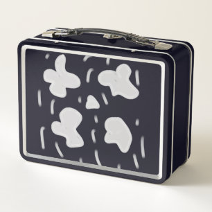 Simple minimal elegant custom circle photo collage metal lunch box