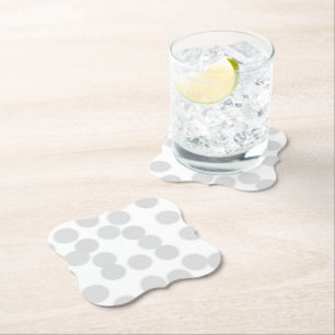 Simple minimal elegant custom circle photo collage paper coaster
