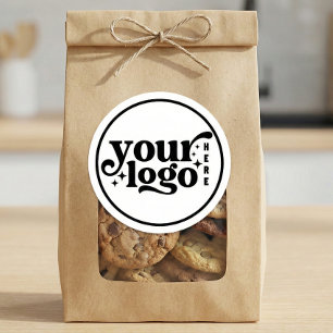 Simple Minimal Elegant Custom Logo Company Modern Classic Round Sticker