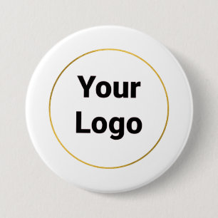 Simple minimal elegant custom logo here company  b 3 inch round button