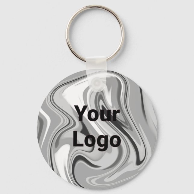 Simple minimal elegant custom logo here company  b keychain (Front)
