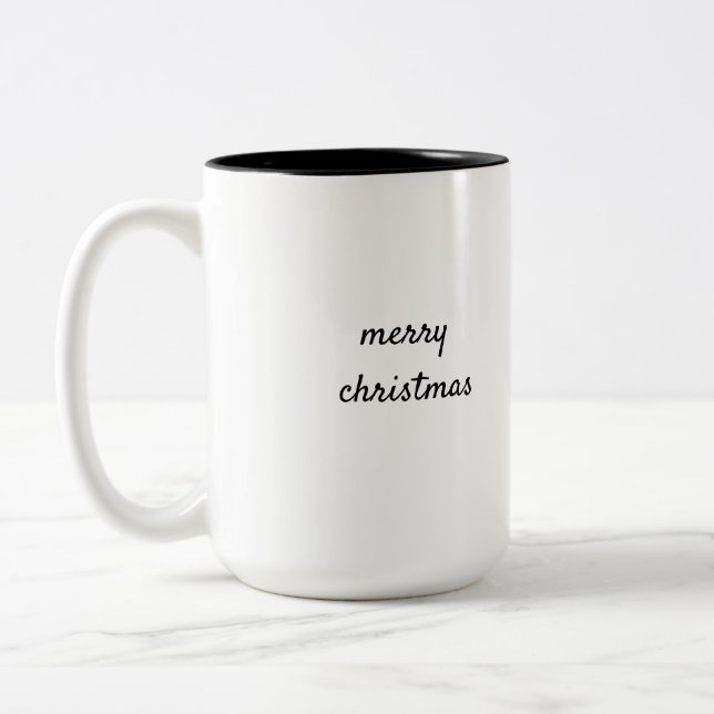 Simple minimal elegant custom logo here company  c Two-Tone coffee mug (Left)
