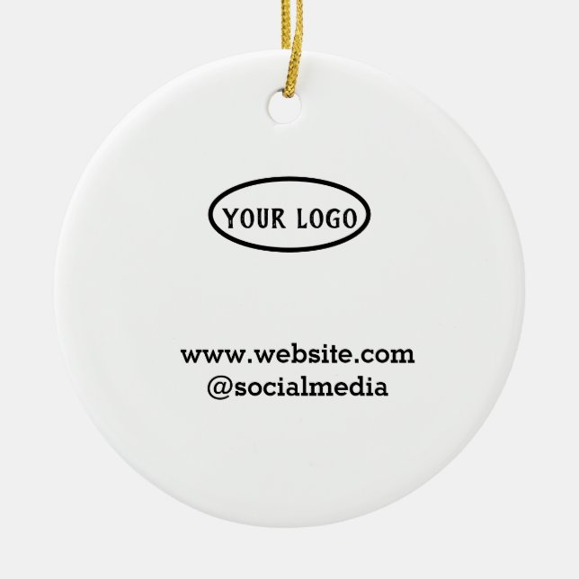 Simple minimal elegant custom logo here company  ceramic ornament (Front)