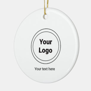 Simple minimal elegant custom logo here company ceramic ornament