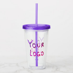 Simple minimal elegant custom logo here company cl acrylic tumbler