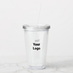 Simple minimal elegant custom logo here company cl acrylic tumbler
