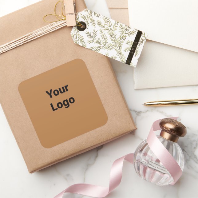 Simple minimal elegant custom logo here company cl square sticker (Gifting)