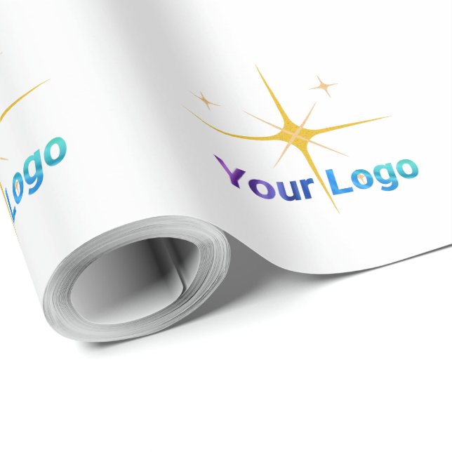Simple minimal elegant custom logo here company cl wrapping paper (Roll Corner)