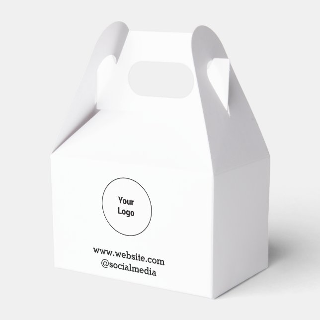 Simple minimal elegant custom logo here company  favor box (Front Side)