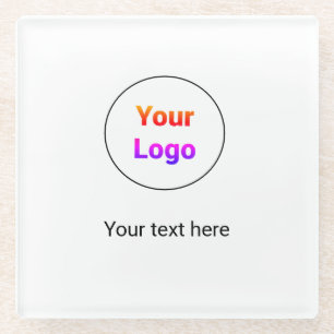 Simple minimal elegant custom logo here company   glass coaster