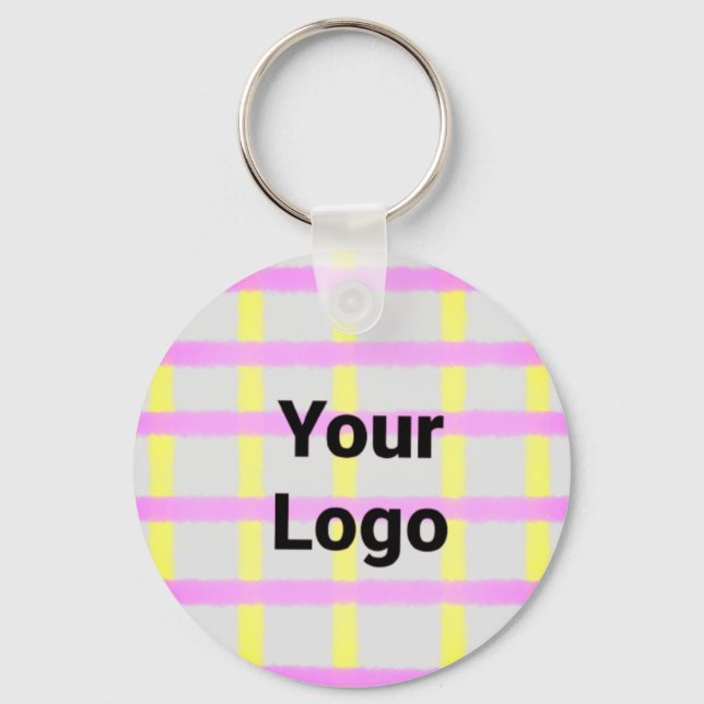 Simple minimal elegant custom logo here company  k keychain (Front)