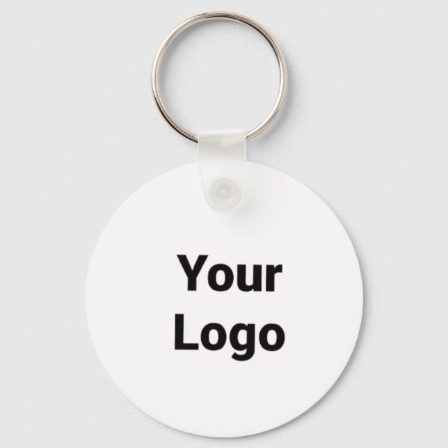Simple minimal elegant custom logo here company  keychain (Front)
