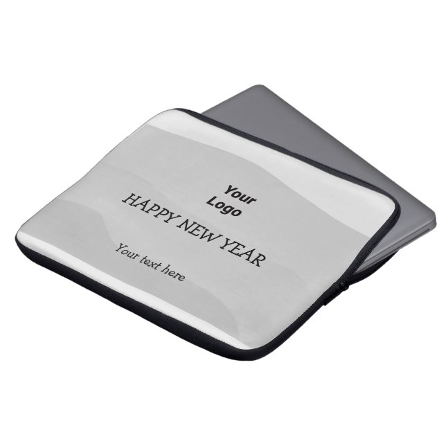 Simple minimal elegant custom logo here company    laptop sleeve (Front Top)