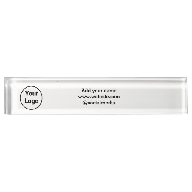 Simple minimal elegant custom logo here company  nameplate (Front)