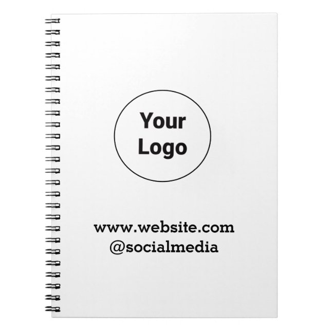 Simple minimal elegant custom logo here company  notebook (Front)