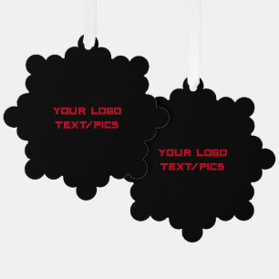 Simple minimal elegant custom logo here company ornament card