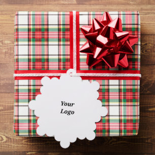 Simple minimal elegant custom logo here company ornament card