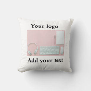 Simple minimal elegant custom logo here company ph throw pillow