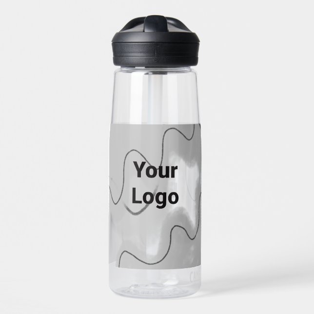 Simple minimal elegant custom logo here company ph water bottle (Front)