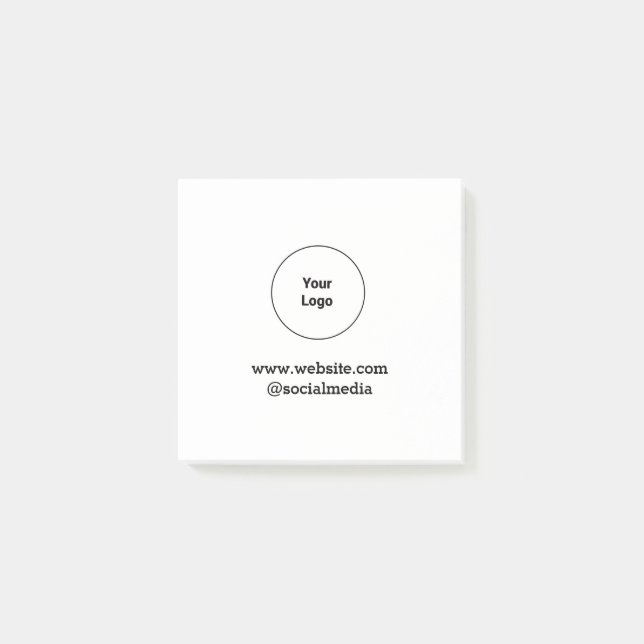 Simple minimal elegant custom logo here company  post-it notes (Front)