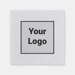 Simple minimal elegant custom logo here company sq napkin