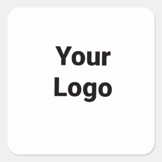 Simple minimal elegant custom logo here company sq square sticker (Front)
