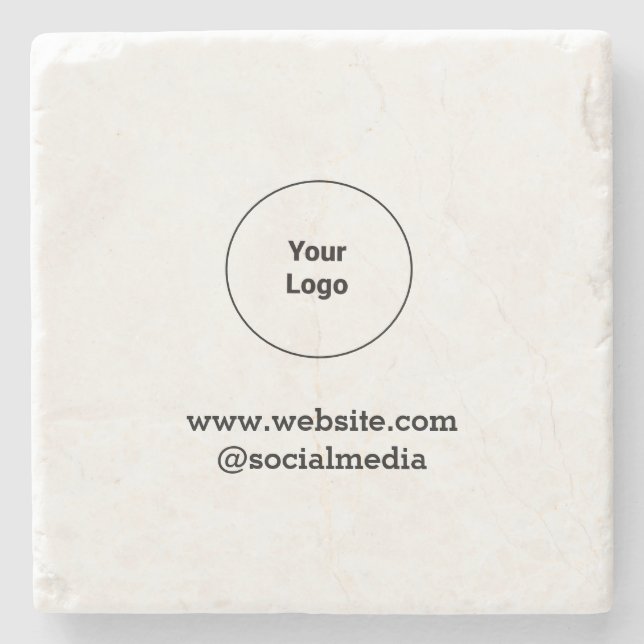 Simple minimal elegant custom logo here company  stone coaster (Front)