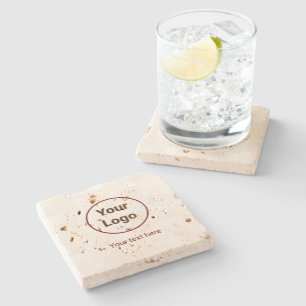 Simple minimal elegant custom logo here company    stone coaster