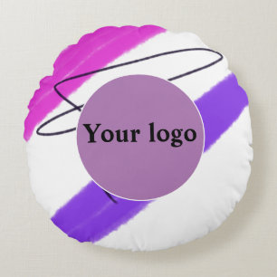 Simple minimal elegant custom logo here company t round pillow