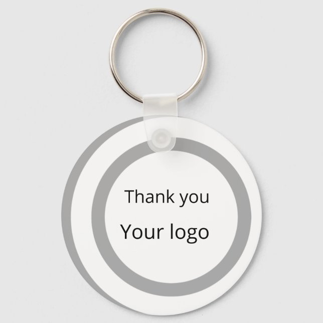 Simple minimal elegant custom logo here company th keychain (Front)