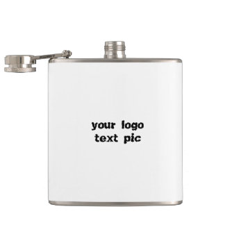 Simple minimal elegant custom logo here company  w hip flask