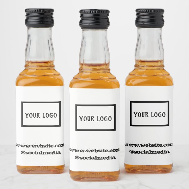 Simple minimal elegant custom logo here company  w liquor bottle label (Bottles)
