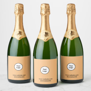 Simple minimal elegant custom logo here company  w sparkling wine label