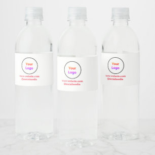 Simple minimal elegant custom logo here company  w water bottle label